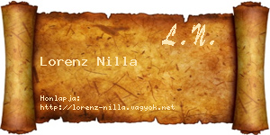 Lorenz Nilla névjegykártya